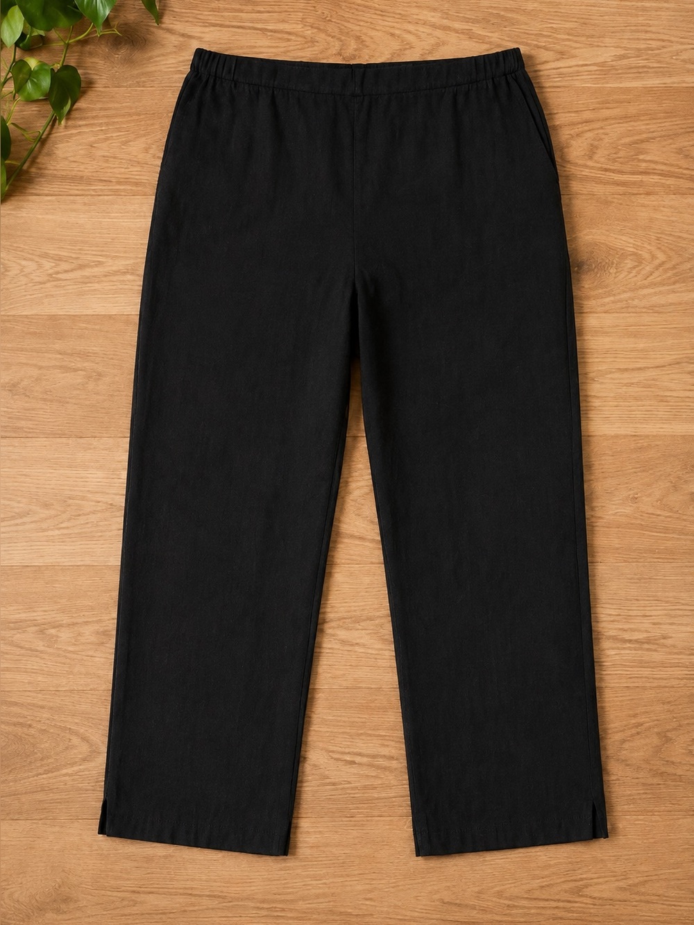 FLAX 100% Linen Pull-On Pants | Black | NWOT | Size Small
